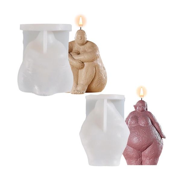 

craft tools nordic abstract diy human body candle silicone mold thick standing sitting fat woman character resin mould
