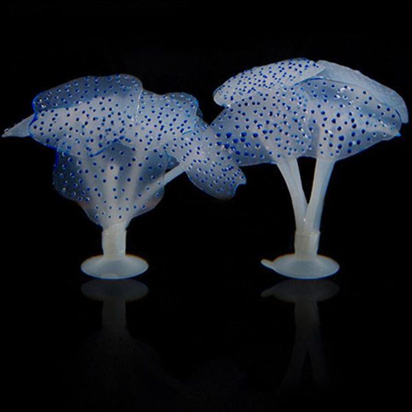 

sucker lifelike artificial coral silicone fluorescence ornament water landscape decor fish tank aquarium accessories decorations