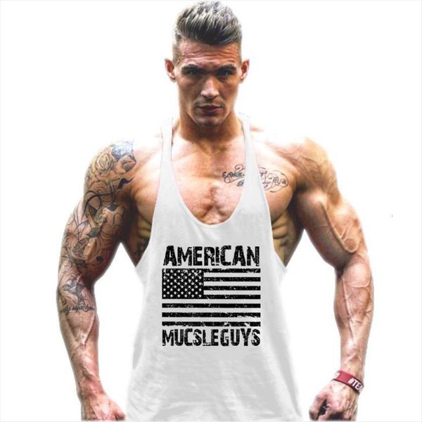 

muscleguys brand mens sleeveless vest summer cotton slim men tank gyms clothing bodybuilding shirt fitness, White;black