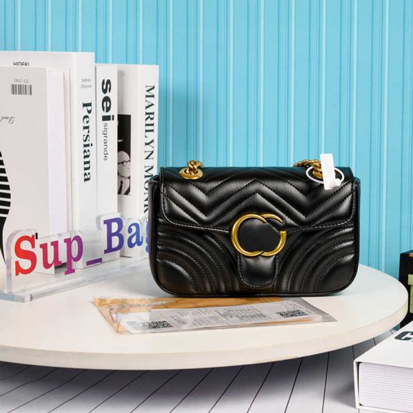 

classic flower marmont chain shoulder bags woman fashion classic luxury designer handbags lady genuine leather banquet black messenger