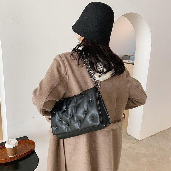

evening bags women's shoulder 2021 denim quality thick metal chain purses and handbag women clutch ladies hobo bag