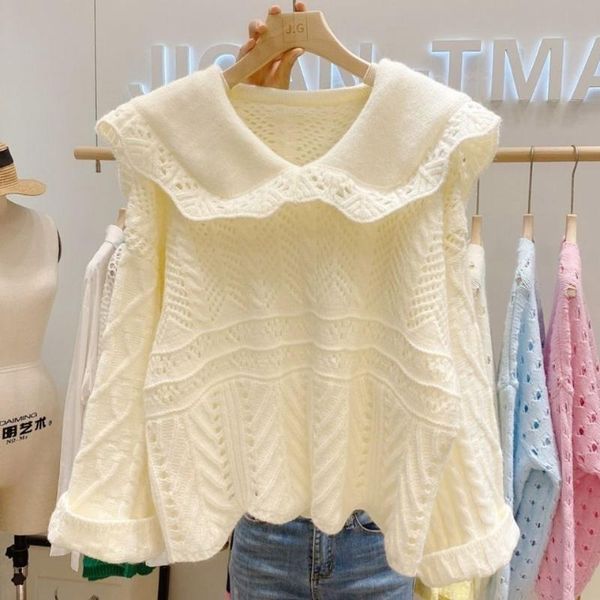 

women's sweaters fashion design knit sweater foreign style, gentle wind black, White;black