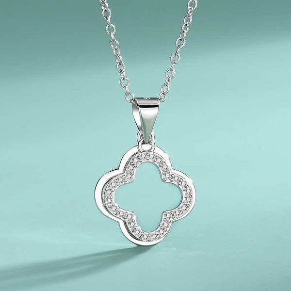 

s925 sterling silver four leaf clover necklace, pendant, simple, fashionable, european and american jewelry