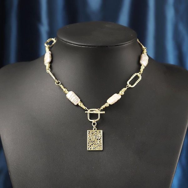 

pendant necklaces geometric pearl necklace, Silver
