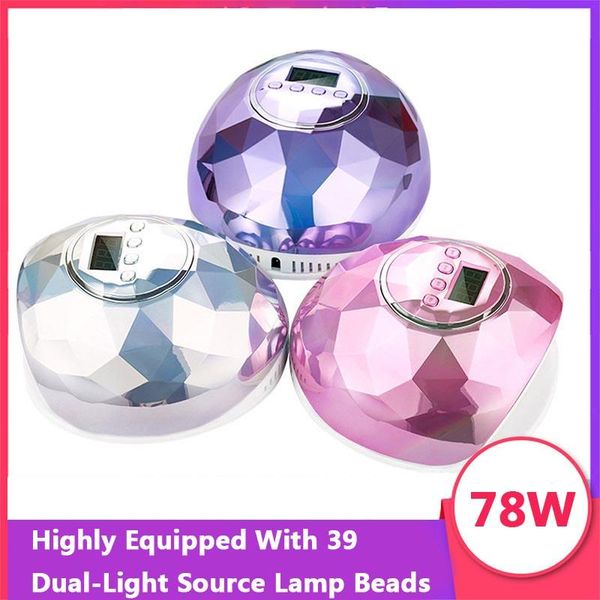 

nail dryers 78w dryer uv led lamp for all gel polish with 39 pcs leds fastdrying curing timer smart sensor