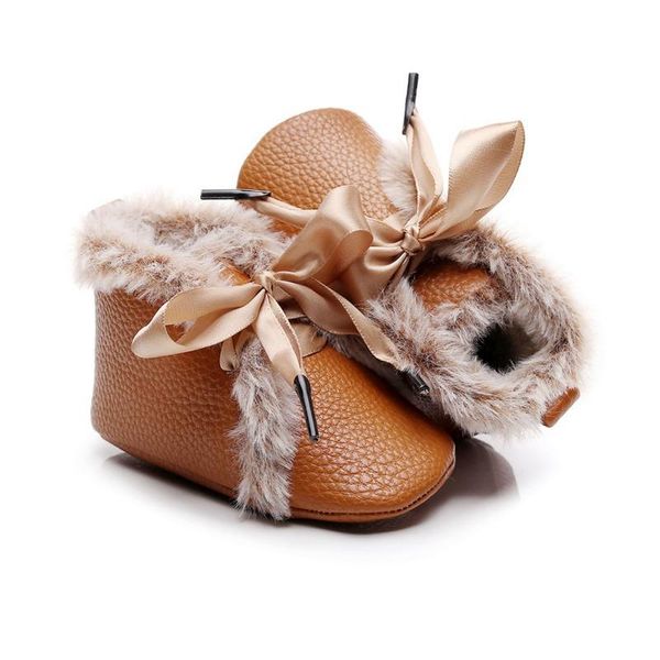 

first walkers winter baby shoes girl boy warm leather moccasins boots toddler infant pu anti-slip born booties 0-24m