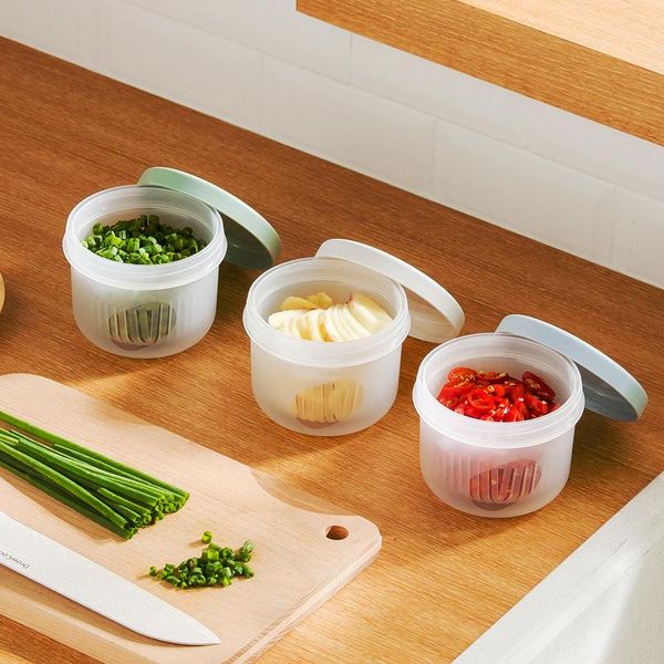 

storage container kitchen box plastic clear refrigerator organizer 500ml/2 cup with removable drain plate and lid bottles & jars