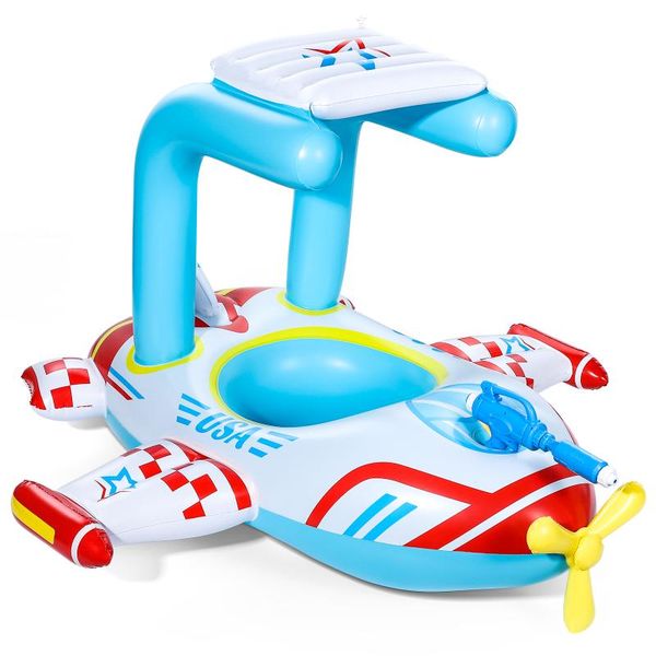 

inflatable airplane pool float baby toddler swimming kids seat boat swim ring toys accessories piscine &