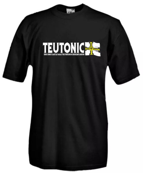 

grid teutonic a35 coat of arms order warrior empire cotton t-shirt, White;black