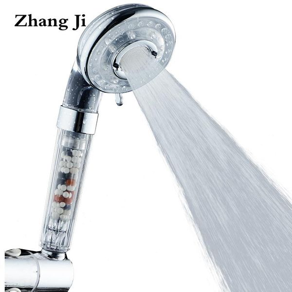 

bathroom shower heads zhangji 3-function water saving head chrome electroplated filteration handheld abs high pressure showerhead