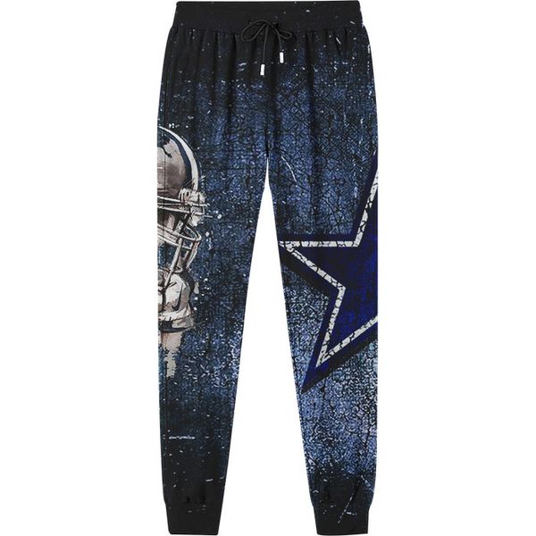 

men's pants large jeans hip hop casual digital printed polyester, Black