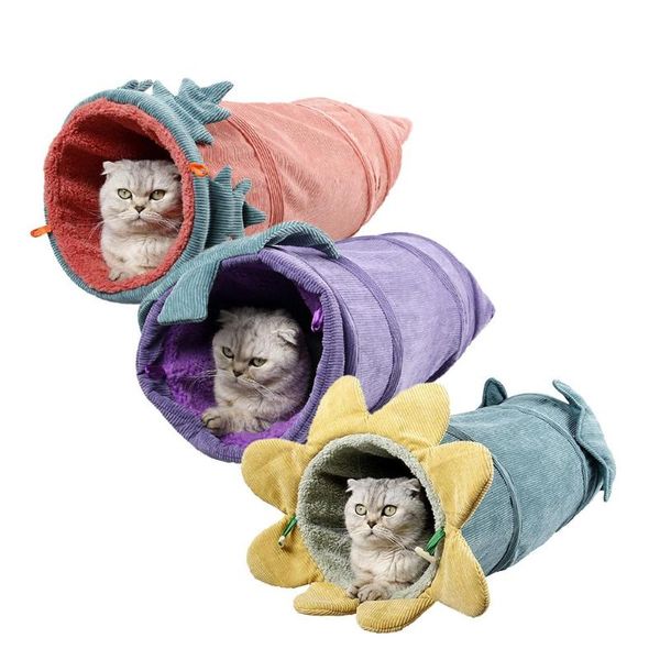 

cat beds & furniture pet toy tunnel nest mat foldable corduroy tube warm cold - proof channel cats bed pets supplies dogs