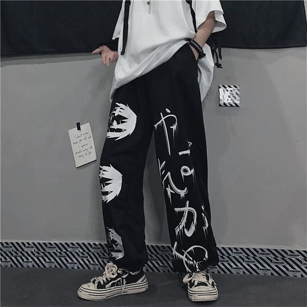 

men's causal pants black hip hop male joggers trousers fashion streetwear pants japanese streetwear pants harajuku fashion 210723