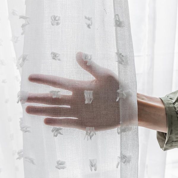 

curtain & drapes modern white simple 3d embroidery screens for living room bedroom children's princess sheer tulle custom x-ag551#4