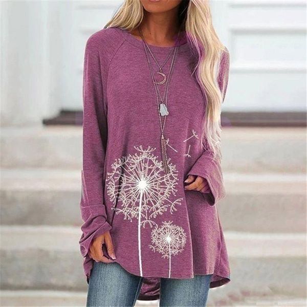 

women's blouses & shirts women vintage blouse 2021 autumn long sleeve o-neck floral printed casual loose shirt ladies party blusas plus, White