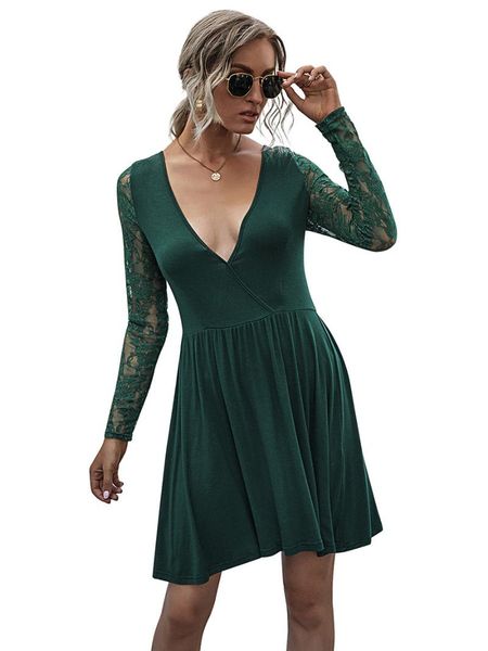 

women's v-neck lace stitching dress in spring maternity dresses for po shoot clothes, White