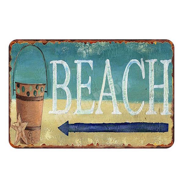 

ife is a beach paque vintage meta tin signs bar outdoor decorative pates mermaid wa stickers ocean poster home decor n250b