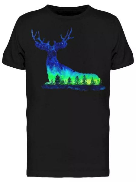 

Aurora Borealis Deer Tee Men's -Image by Shutterstock, White;black
