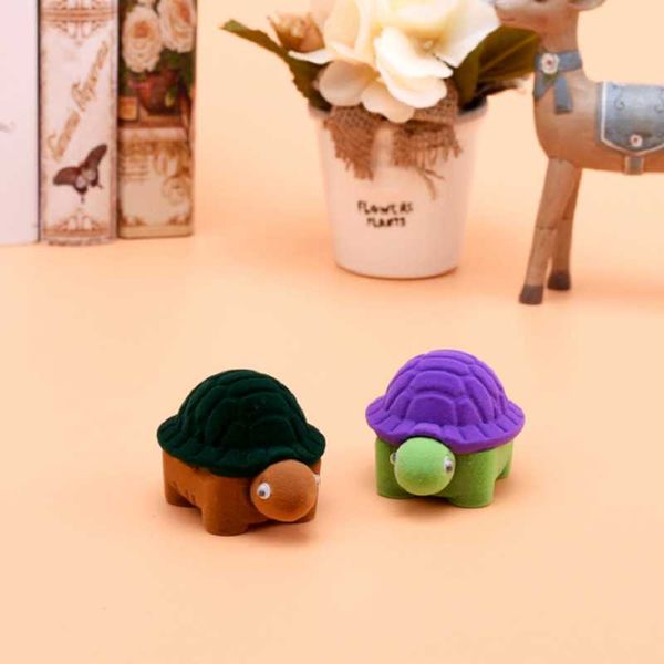 

cosmetic bags & cases flocking cartoon necklace storage box portable jewelry creative cute tortoise ring