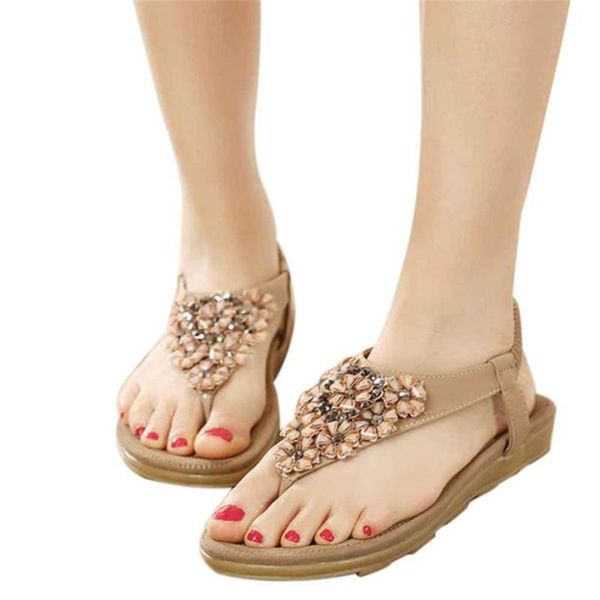 

women shoes sabdals fashion slippers rhinestone sandal beading printed casual size 36-41 sandals, Black