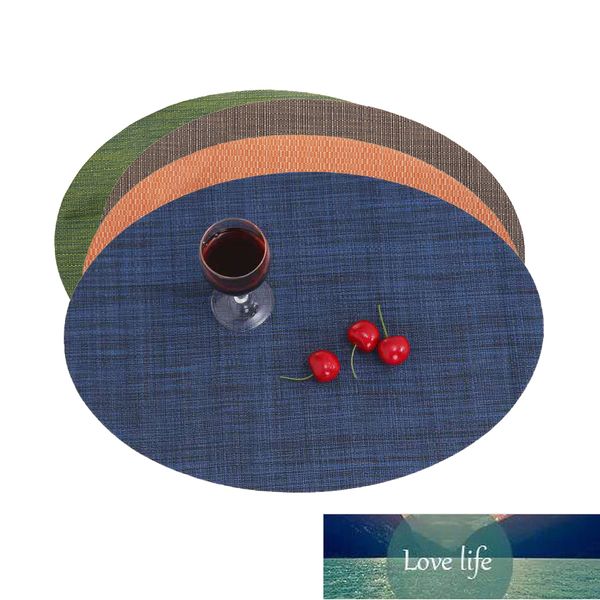 Padrão de bambu oval Placemat mesa / tapetes de tigela, mancha resistente ao calor / anti-skid PVC Desktop Protection Pad, jantar em casa Xmas Decor