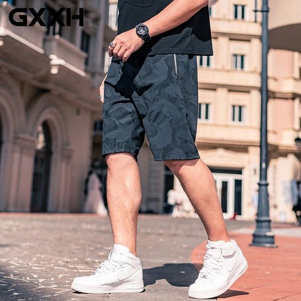 

summer trend sweat shorts gxxh big men's fashion brand fat loose plus size 5xl 6xl casual camouflage thin breathable mesh, White;black