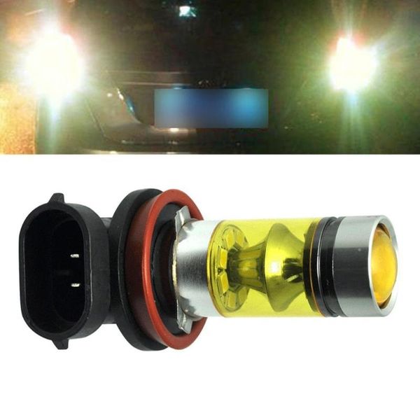 

car headlights 1 pc dual colors h11 100w 2835 led auto fog practical foglamps and light anti golden bulb lamp simpl m6w0