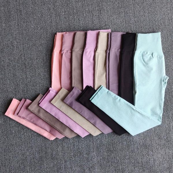 

yoga outfit pants sports clothing seamless legging solid high waist full length workout leggings for fittness