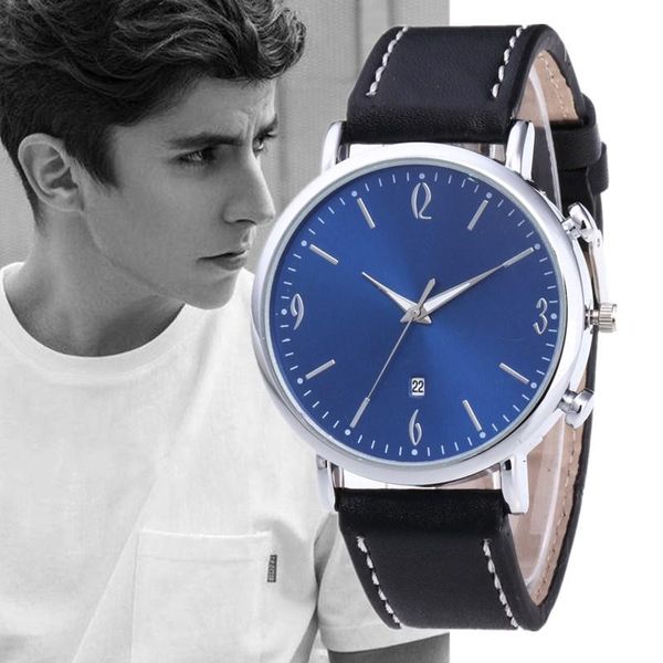 

wristwatches drop business watch men 2021 fashion classic quartz leather calendar wrist watches male clock relogio masculino, Slivery;brown