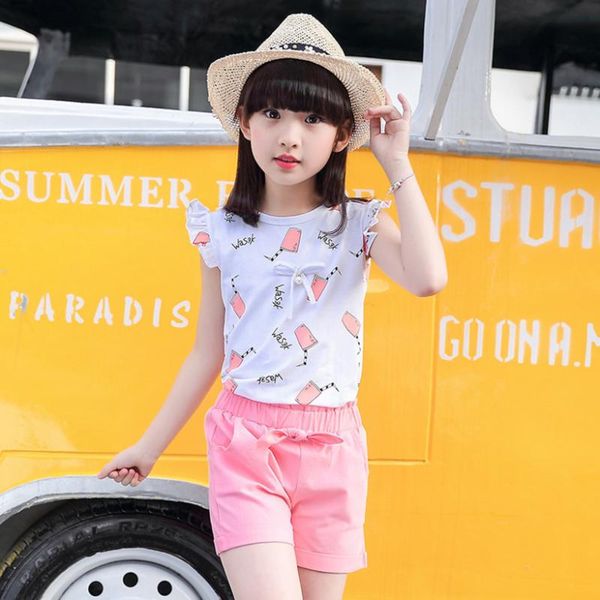 

clothing sets 2021 summer girls boutique kids set toddler girl princess ensemble fille children clothes, White