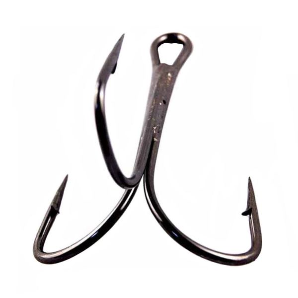 

fishing hooks hyaena 100pcs 35647 high carbon steel treble black/red round bent triple artificial lure small wide gap fishhooks