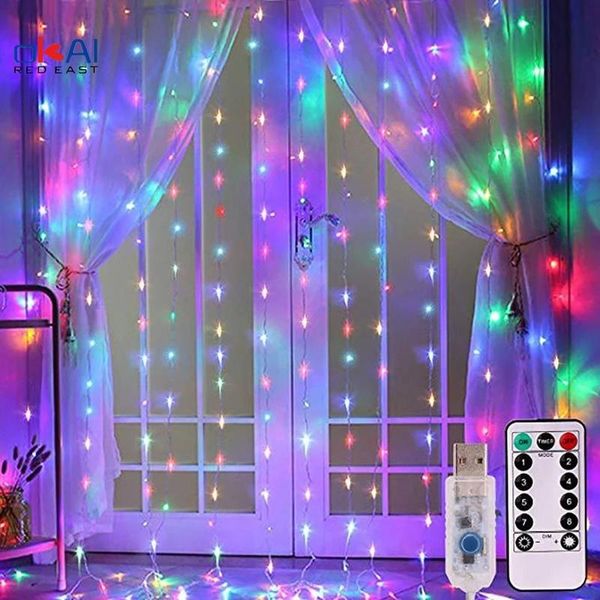 

strings 3x1/3x2/3x3m curtain led string light christmas fairy garland outdoor lights for home wedding party garden decoration