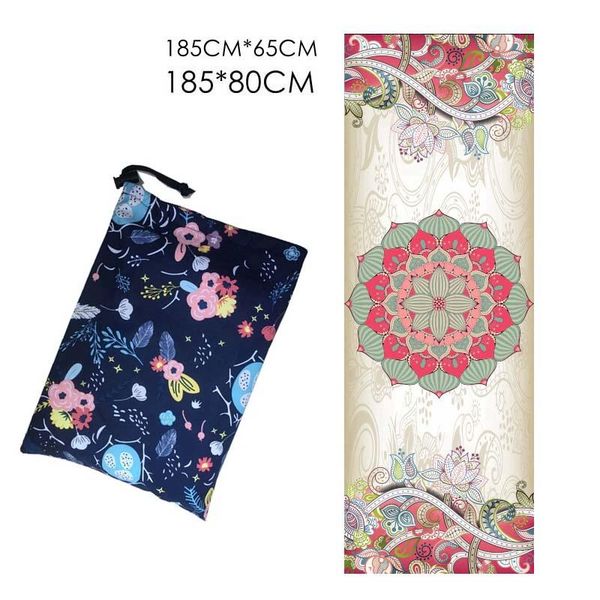 

printed yoga mat towel microfiber absorbsweat non-slip goodgrip blanket fitness workout pilates cover bag blankets