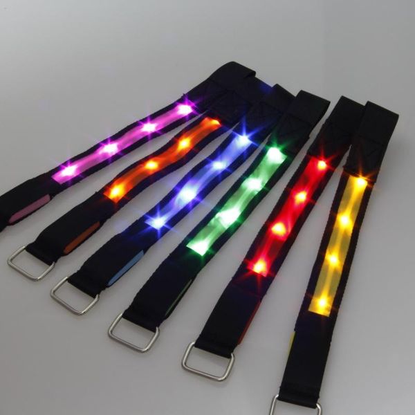 

arrival 12pcs led flash wrist belt sports running safety reflective strap bracelet armband night props party decoration