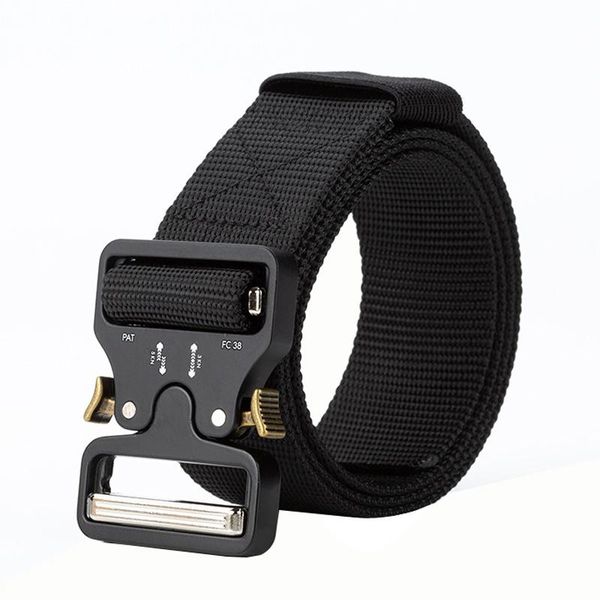 

belts 2021 outdoor tactics men belt solid color nylon weaving insert buckle sport casual wear resistant, Black;brown