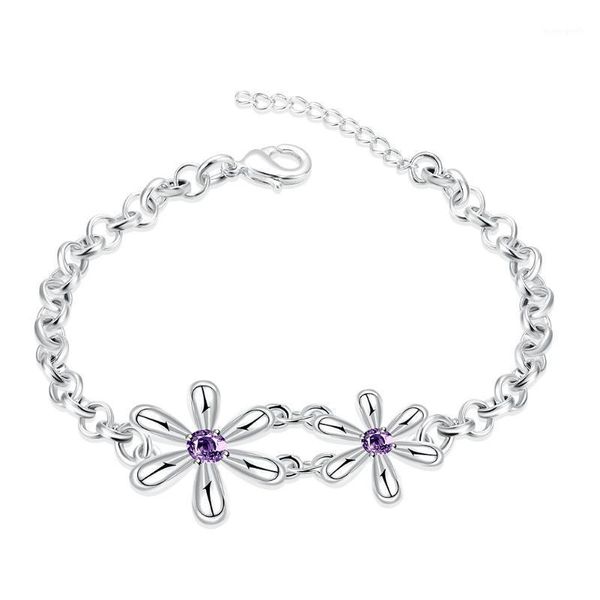 

charm bracelets selling high-grade pure silver jewelry beautiful ladies romantic sweet series of flowers zircon ring freight1, Golden;silver