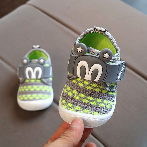 

shoes kids soft knitting breathable baby girls casual shoe flat round toe lovely cartoon first walkers toddler tenis infantil