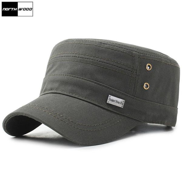 

solid brand men's military hats all cotton women flat army cap adjustable baseball caps outdoor wide brim, Blue;gray