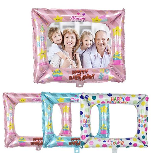 

party decoration 1 piece birthday po booth foil balloons happy balloon frame globos props decorations