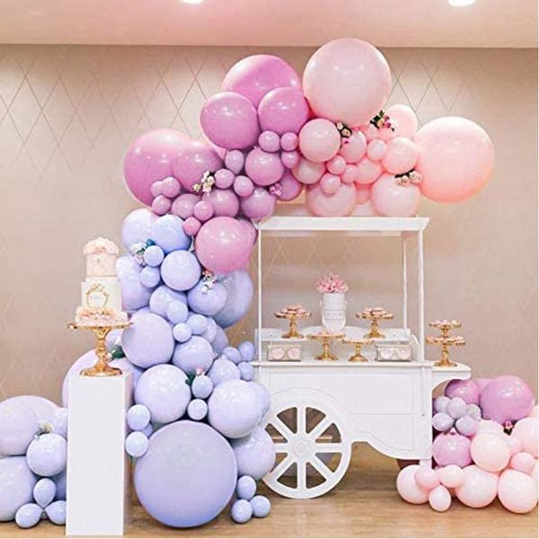 

party decoration 133pcs rose pink balloon macarone wreath set chain ornament