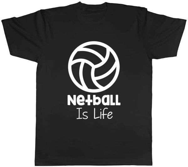 

netball is life mens t-shirt tee, White;black