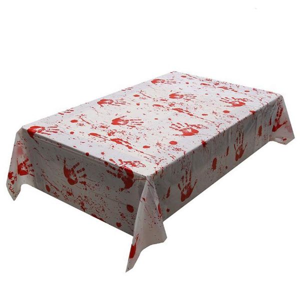 

table cloth 1pc halloween party decorations horror blood handprint tablecloth bloody apron house decor scary cover