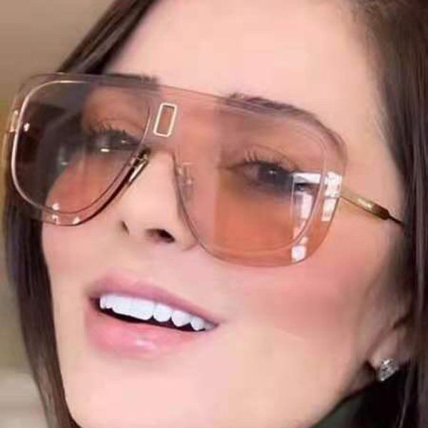 

flat rimless candy sunglasses women fashion style pink lens, Silver