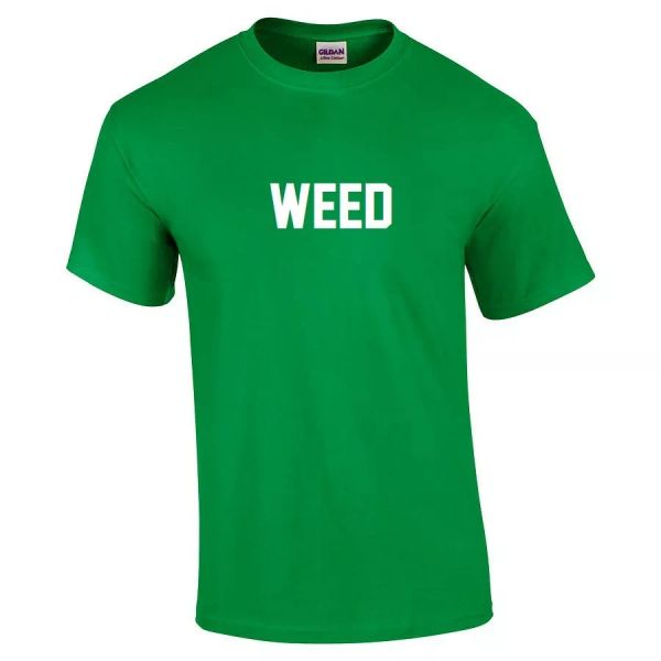 

weed t-shirt white funny irish green cotton college pot shirt s-5xl, White;black