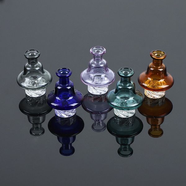 Cyclone Riptide Spinning Carb Cap Accessoires pour fumer Pour 25mm Flat Top Banger Great Air Flow Glass Dome Dab Rigs Couleur assortie