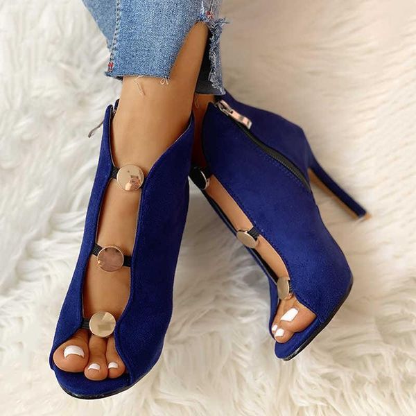 

sandals women's high heels 10cm female metal buttoned woman peep toe thin high-heeled party shoes women, Black