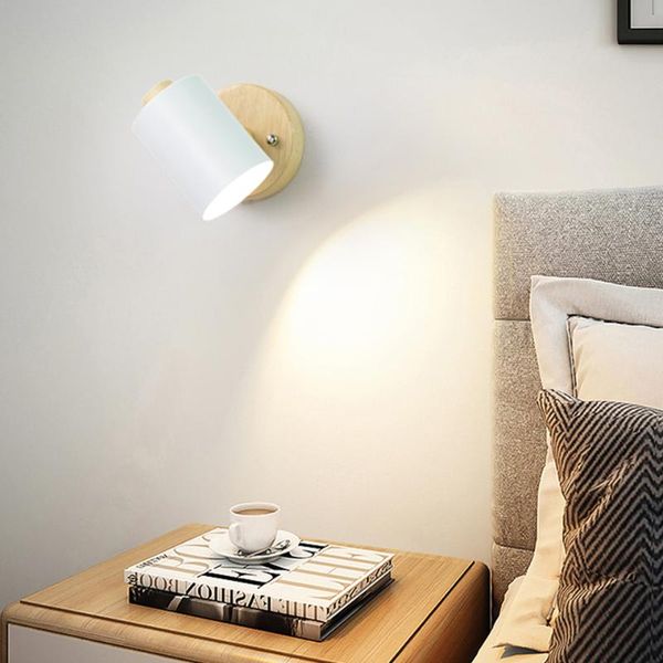 

wall lamps led lamp with switch nordic indoor light aluminum lampshade eu/us plug aisle bedroom bedside fixture