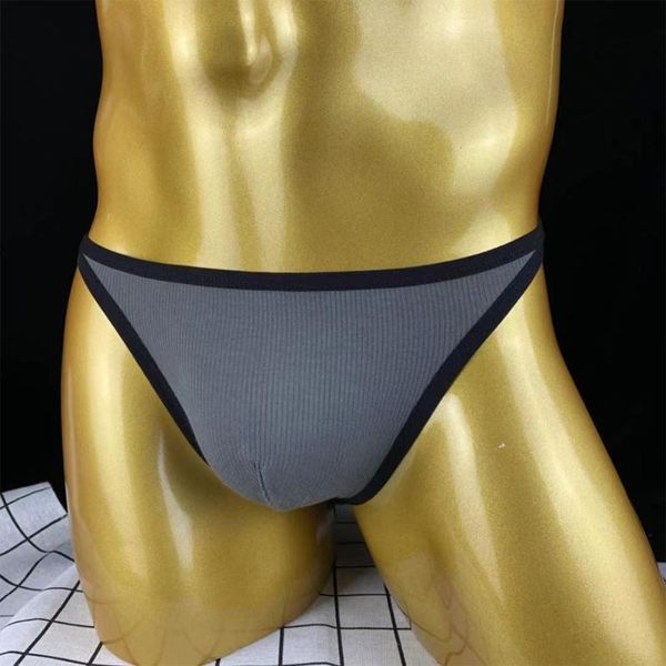 

underpants fashion men personality ribbed thong underwear nightclub stage panties u convex pouch briefs gays, Black;white