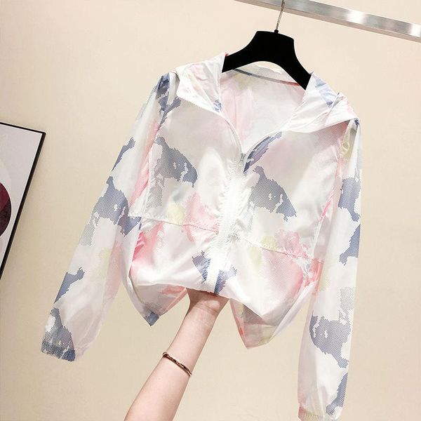 

women spring summer casual loose print thin jacket female slim sunscreen hooded long sleeve lady elegant i464 women's jackets, Black;brown