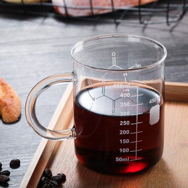 

kitchen supplies 450ml mugs graduated beaker with handle borosilicate glass cup accessories